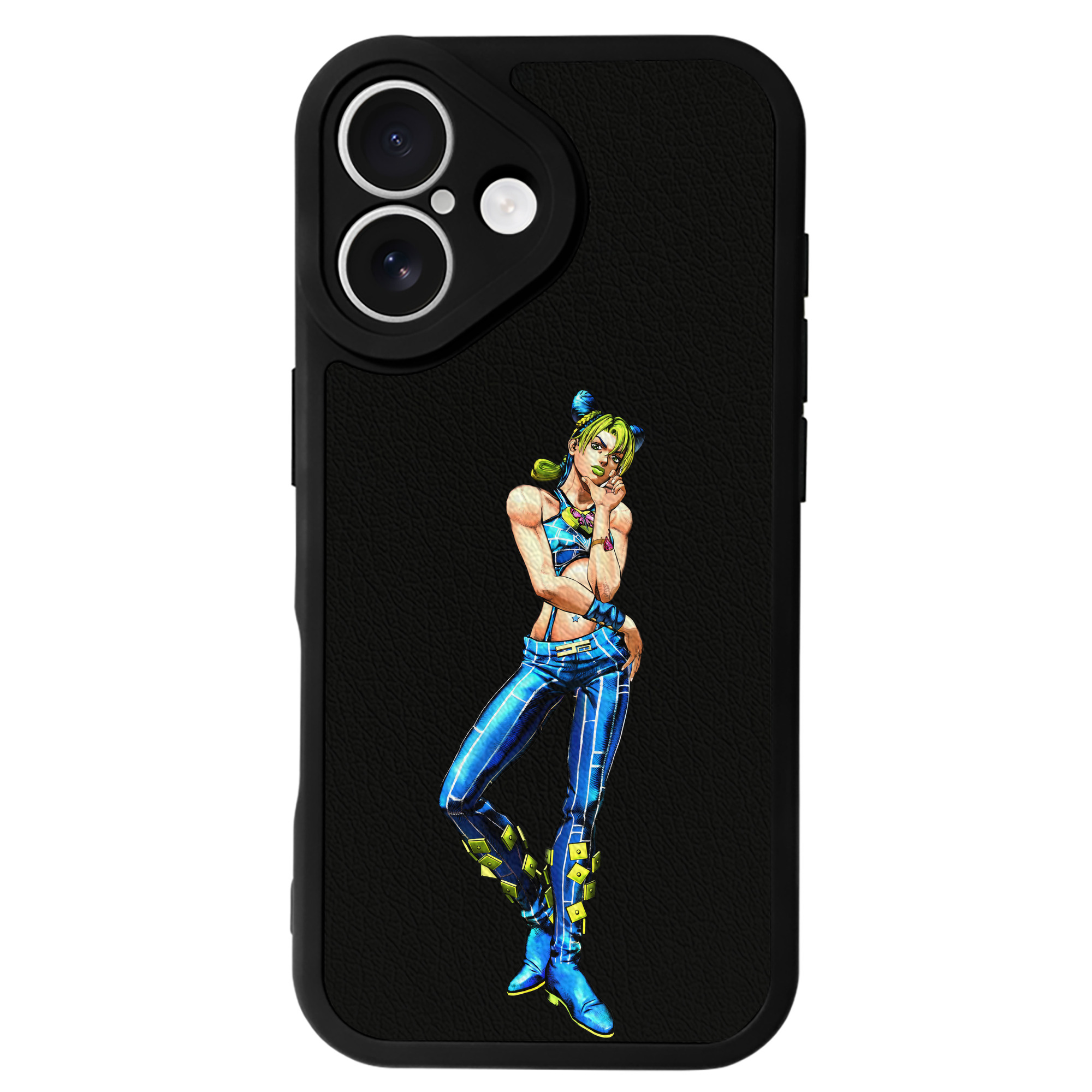 （画像用） "ジョジョの奇妙な冒険 くうじょう ジョリーン JoJo's Bizarre Adventure Jolyne Cujoh " 【iPhone 16シリーズ対応】シリコンスマホケース（レザー調） 材質：シリコン